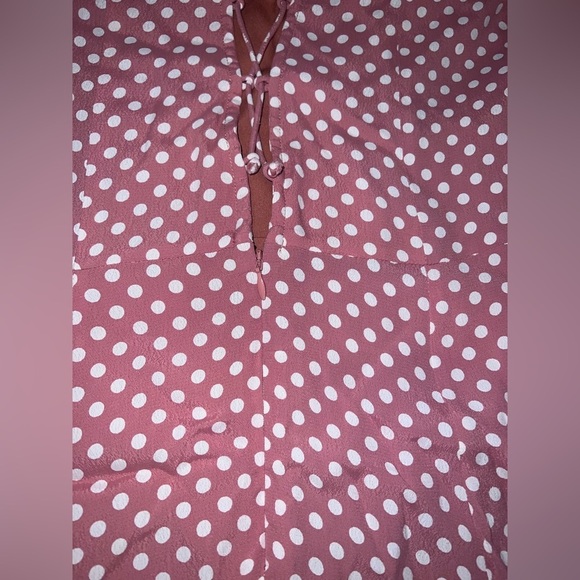 Privacy Please Blush Polka Dot Backless Lace Up Mini Dress size Medium - Picture 5 of 6